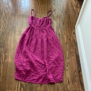 Womens Midi Magenta Dress